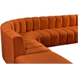 Bowery Hill Contemporary Soft Cognac Velvet Modular Sectional