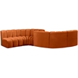 Bowery Hill Contemporary Soft Cognac Velvet Modular Sectional