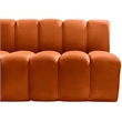 Bowery Hill Contemporary Soft Cognac Velvet Modular Sectional