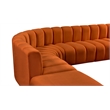 Bowery Hill Contemporary Soft Cognac Velvet Modular Sectional