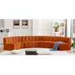Bowery Hill Contemporary Soft Cognac Velvet Modular Sectional