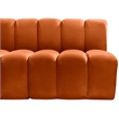 Bowery Hill Contemporary Soft Cognac Velvet Modular Sectional