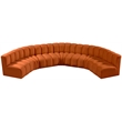Bowery Hill Contemporary Soft Cognac Velvet Modular Sectional