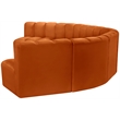 Bowery Hill Contemporary Soft Cognac Velvet Modular Sectional