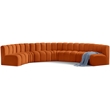 Bowery Hill Contemporary Soft Cognac Velvet Modular Sectional
