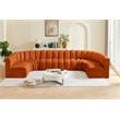 Bowery Hill Contemporary Soft Cognac Velvet Modular Sectional