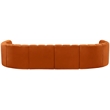 Bowery Hill Contemporary Soft Cognac Velvet Modular Sectional