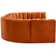 Bowery Hill Contemporary Soft Cognac Velvet Modular Sectional