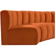 Bowery Hill Contemporary Soft Cognac Velvet Modular Sectional
