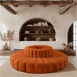 Bowery Hill Contemporary Soft Cognac Velvet Modular Sectional