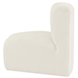 Bowery Hill Contemporary Deep Channel Tufted Soft Cream Velvet Curved Corner