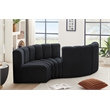 Bowery Hill Contemporary Soft Black Velvet Modular Sectional