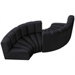 Bowery Hill Contemporary Soft Black Velvet Modular Sectional