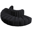 Bowery Hill Contemporary Soft Black Velvet Modular Sectional