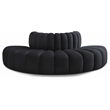 Bowery Hill Contemporary Soft Black Velvet Modular Sectional