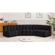 Bowery Hill Contemporary Soft Black Velvet Modular Sectional