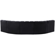 Bowery Hill Contemporary Soft Black Velvet Modular Sectional