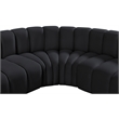 Bowery Hill Contemporary Soft Black Velvet Modular Sectional