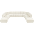 Bowery Hill Contemporary Soft Cream Velvet Modular Sectional