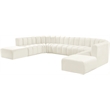 Bowery Hill Contemporary Soft Cream Velvet Modular Sectional