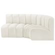 Bowery Hill Contemporary Soft Cream Velvet Modular Sectional