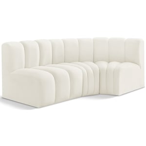 Bowery Hill Contemporary Soft Cream Velvet Modular Sectional