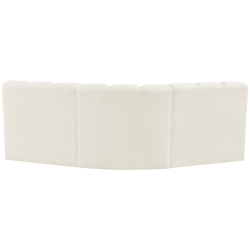 Bowery Hill Contemporary Soft Cream Velvet Modular Sectional