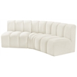 Bowery Hill Contemporary Soft Cream Velvet Modular Sectional
