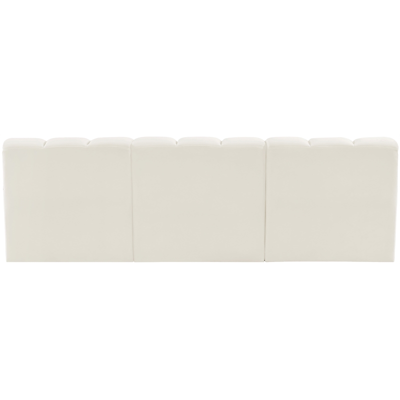 Bowery Hill Contemporary Soft Cream Velvet Modular Sectional
