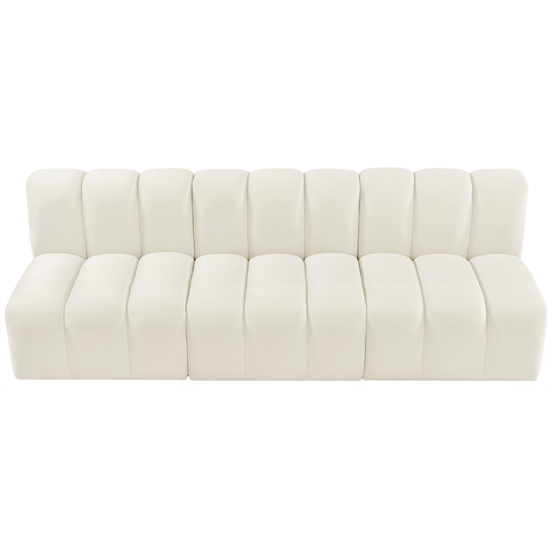 Bowery Hill Contemporary Soft Cream Velvet Modular Sectional