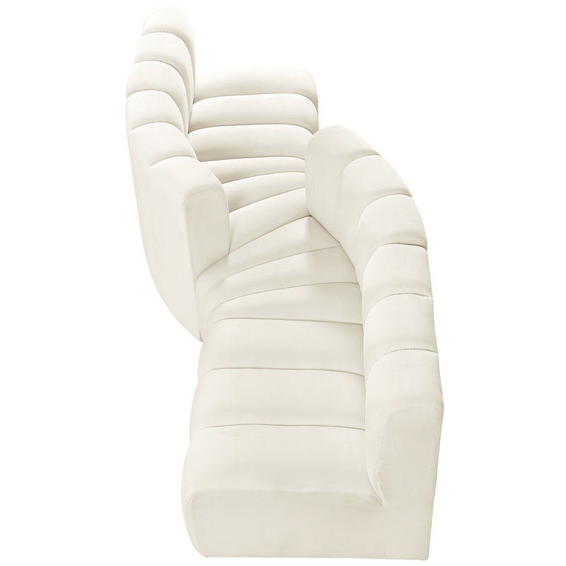 Bowery Hill Contemporary Soft Cream Velvet Modular Sectional