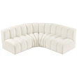 Bowery Hill Contemporary Soft Cream Velvet Modular Sectional