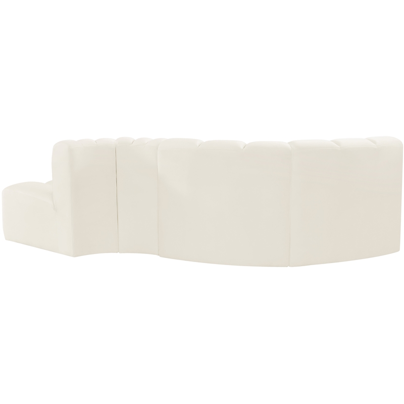 Bowery Hill Contemporary Soft Cream Velvet Modular Sectional