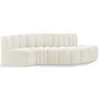 Bowery Hill Contemporary Soft Cream Velvet Modular Sectional