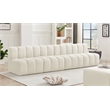 Bowery Hill Contemporary Soft Cream Velvet Modular Sectional