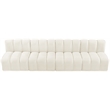Bowery Hill Contemporary Soft Cream Velvet Modular Sectional