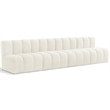 Bowery Hill Contemporary Soft Cream Velvet Modular Sectional