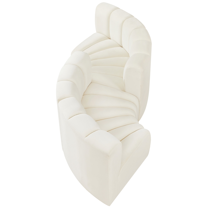 Bowery Hill Contemporary Soft Cream Velvet Modular Sectional