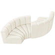 Bowery Hill Contemporary Soft Cream Velvet Modular Sectional