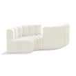 Bowery Hill Contemporary Soft Cream Velvet Modular Sectional