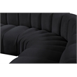 Bowery Hill Contemporary Soft Black Velvet Modular Sectional