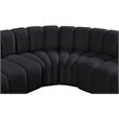 Bowery Hill Contemporary Soft Black Velvet Modular Sectional