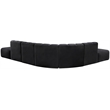 Bowery Hill Contemporary Soft Black Velvet Modular Sectional