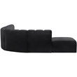 Bowery Hill Contemporary Soft Black Velvet Modular Sectional