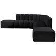Bowery Hill Contemporary Soft Black Velvet Modular Sectional