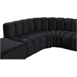 Bowery Hill Contemporary Soft Black Velvet Modular Sectional