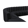 Bowery Hill Contemporary Soft Black Velvet Modular Sectional