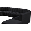 Bowery Hill Contemporary Soft Black Velvet Modular Sectional