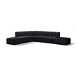 Bowery Hill Contemporary Soft Black Velvet Modular Sectional