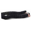 Bowery Hill Contemporary Soft Black Velvet Modular Sectional